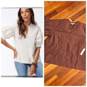 ⭐️ New Chico’s Poplin Drop Shoulder Top Size 4 XXL